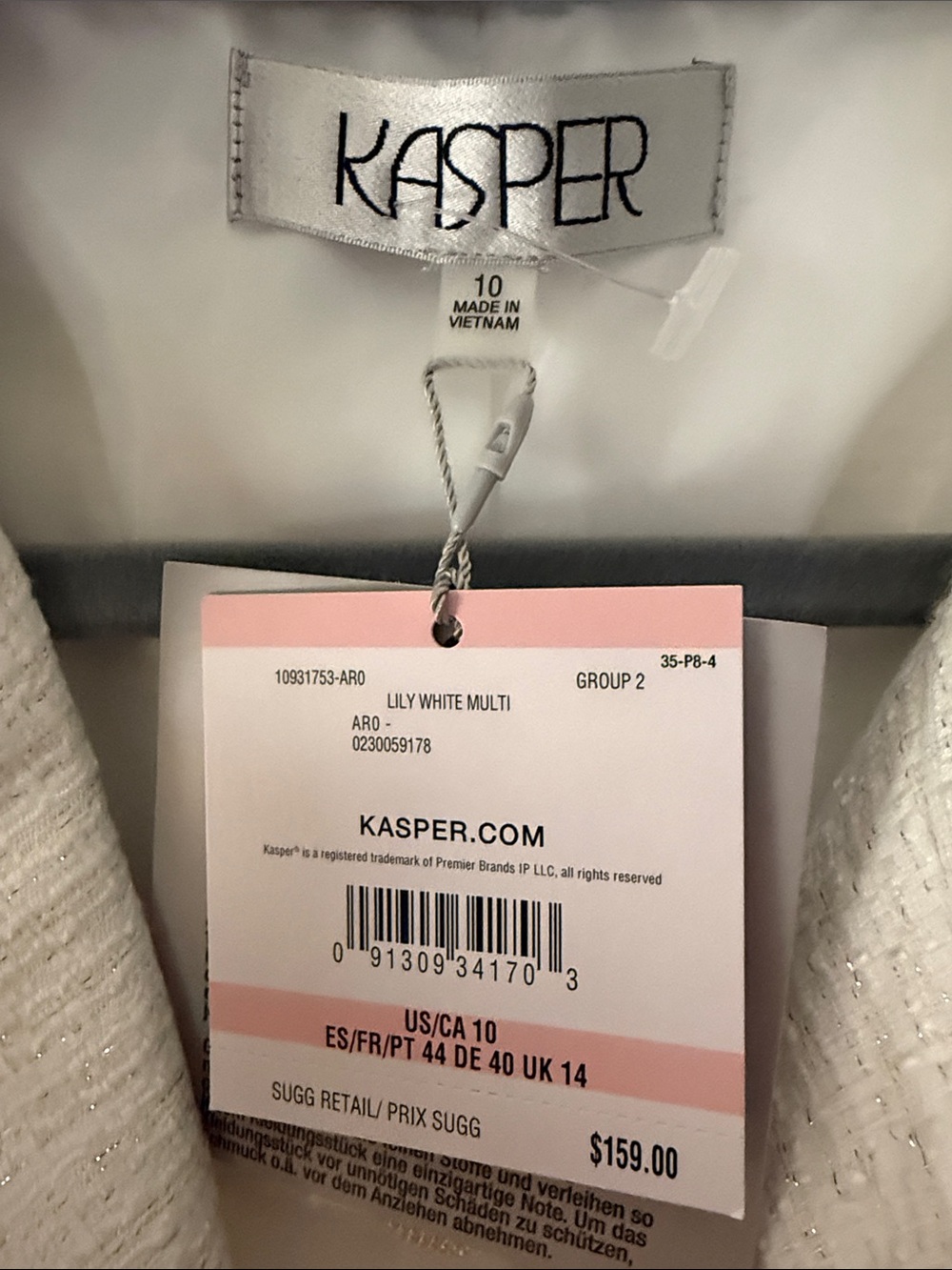 Kasper Cream Textured Knee-Length Coat with Rounded Collar - Picture 2 of 3